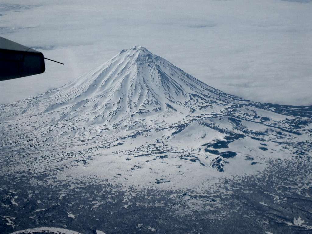 We were excited to see our first Kamchatka volcano from the airplane!