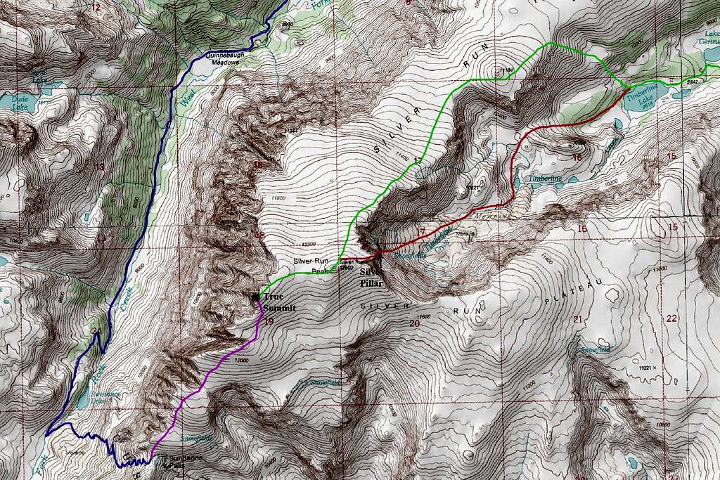 Silver Run Peak Map