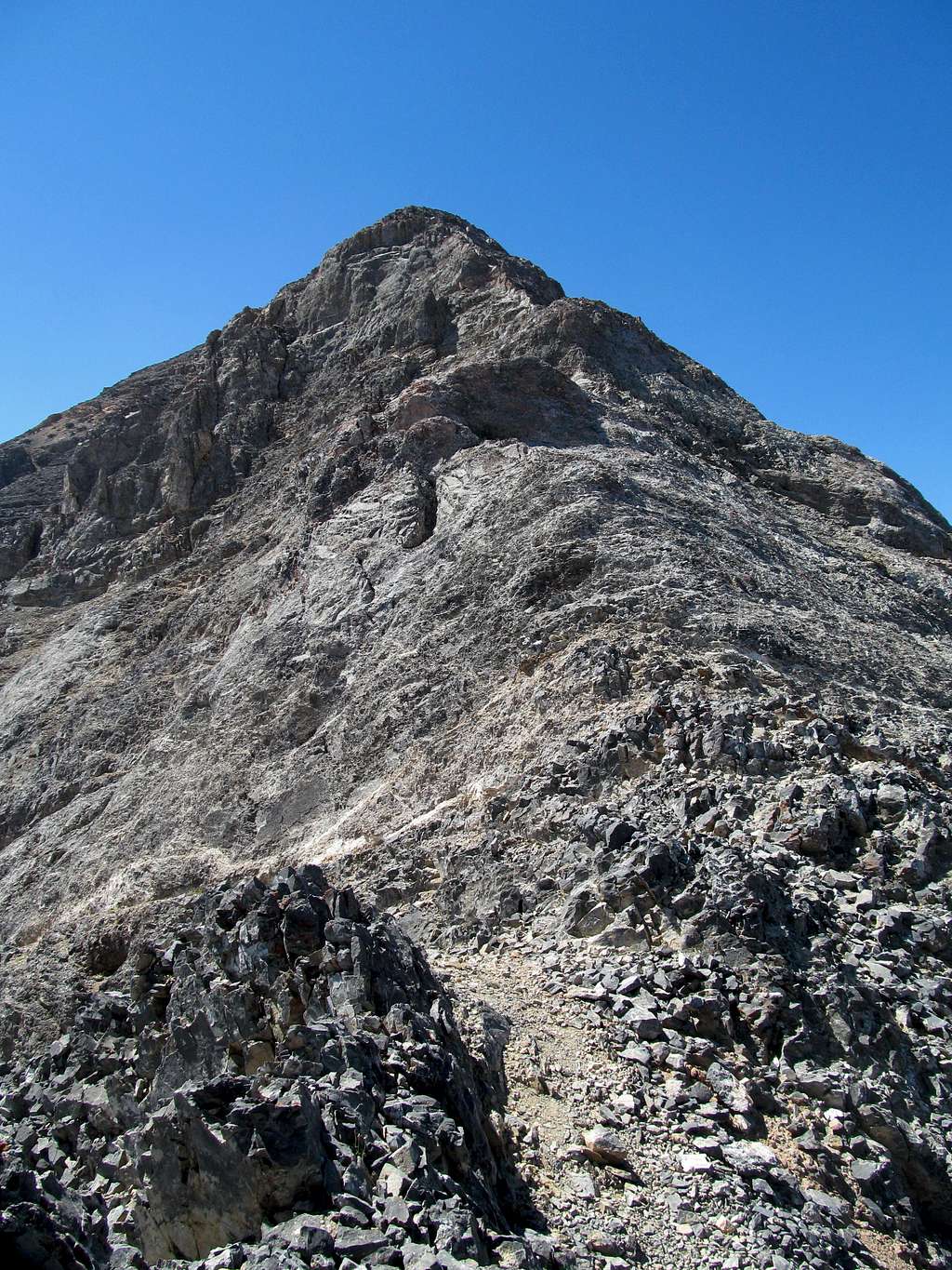 looking back up the ridge