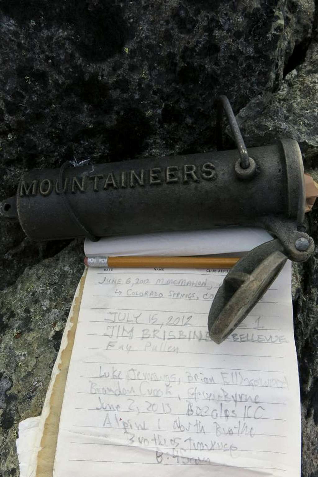 Summit Register at the Brothers North Summit
