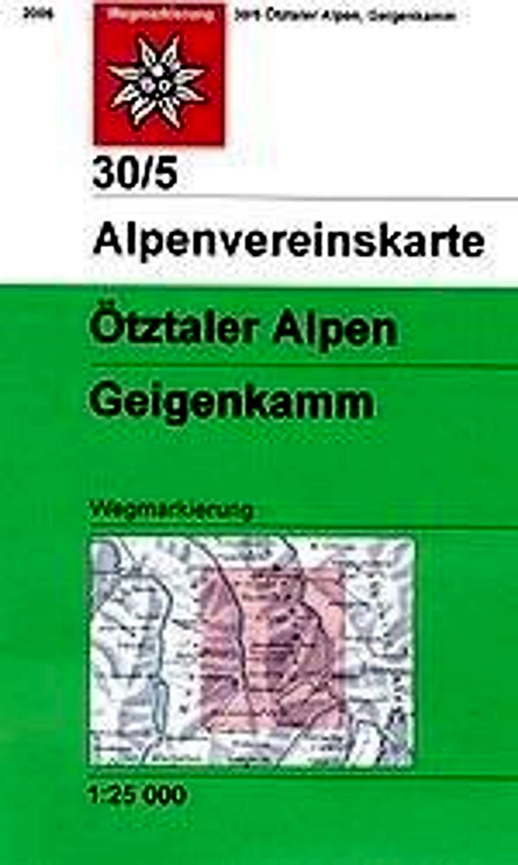 Alpenvereinskarte 30/5 Geigenkamm/Otztal Alps