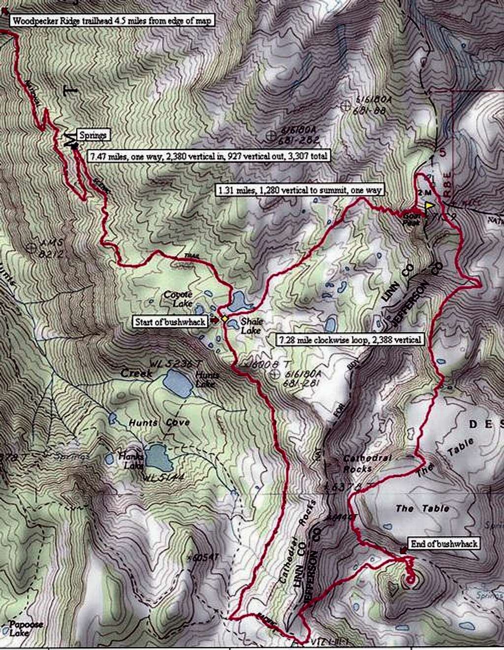 Goat Peak area map created...