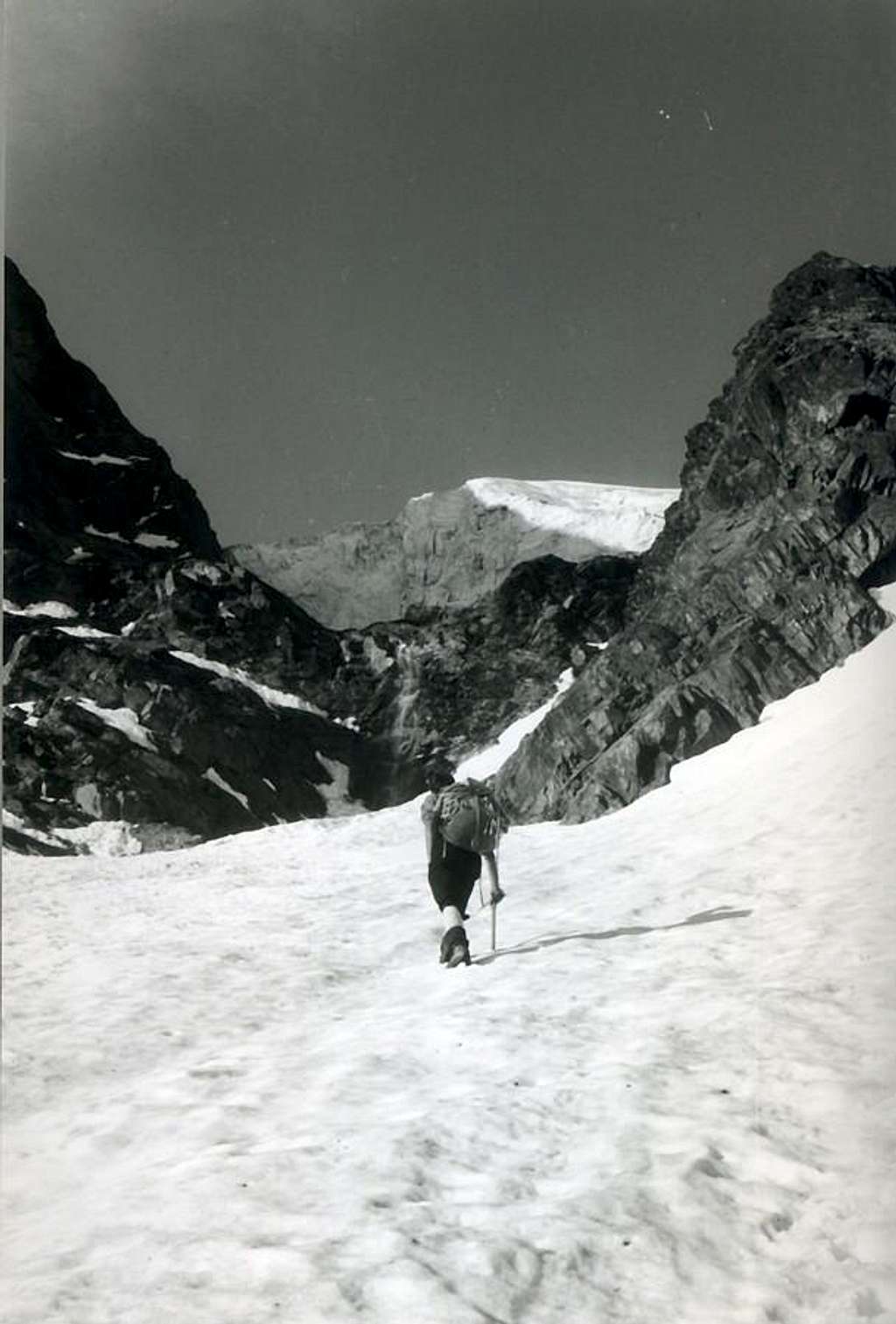 Quietly climbing to North Wall of Mont Paramont 1969