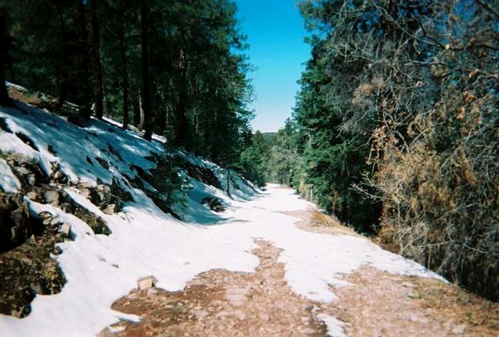 The road to Aztec Peak.