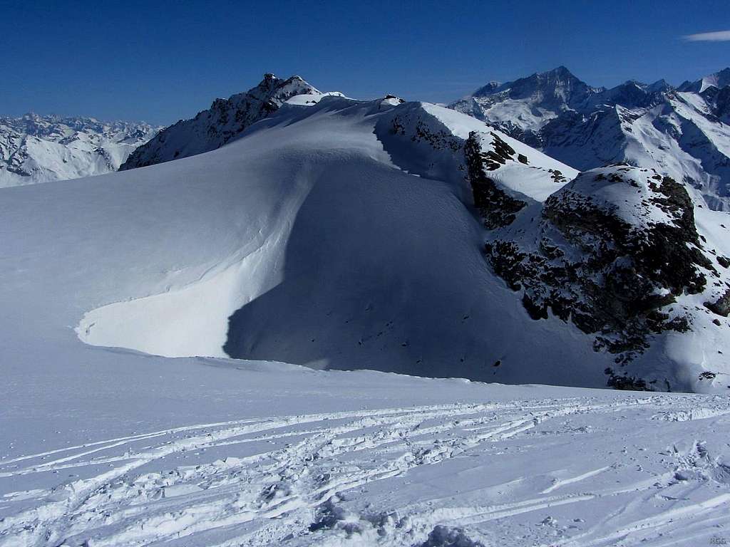 Mont de l'Etoile from the WSW, from the edge of Glacier de Vouasson