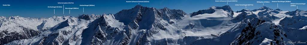 Annotated Schwarzkogel (3016m) Summit Panorama