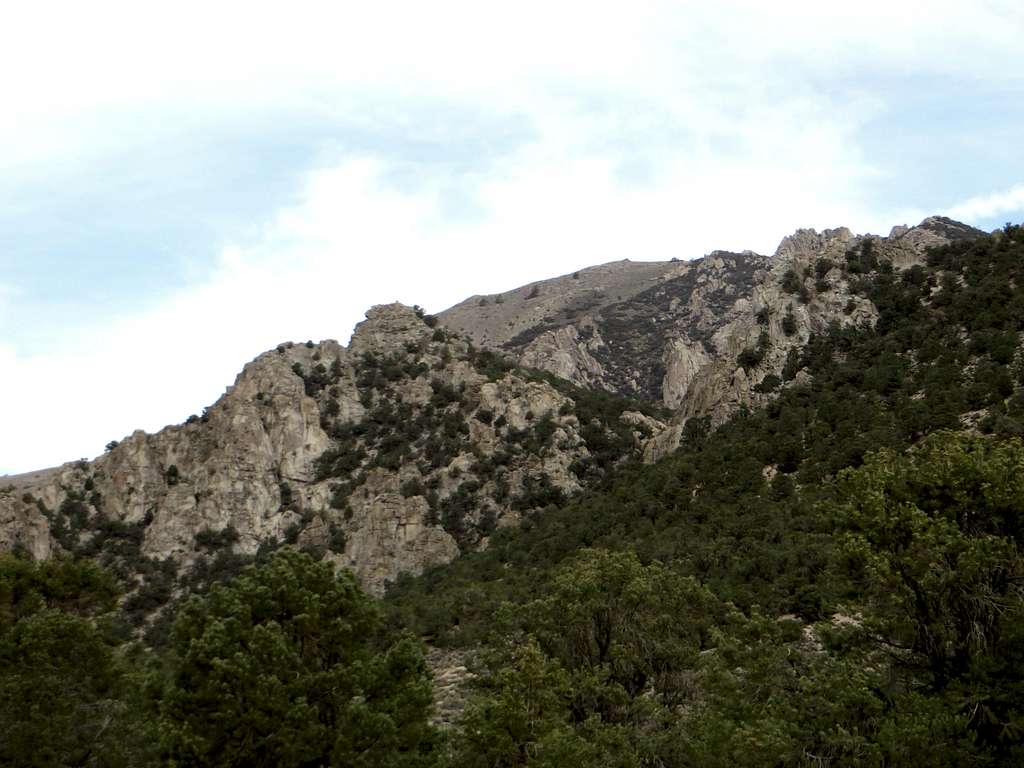 View from the trailhead towards East Corey Peak