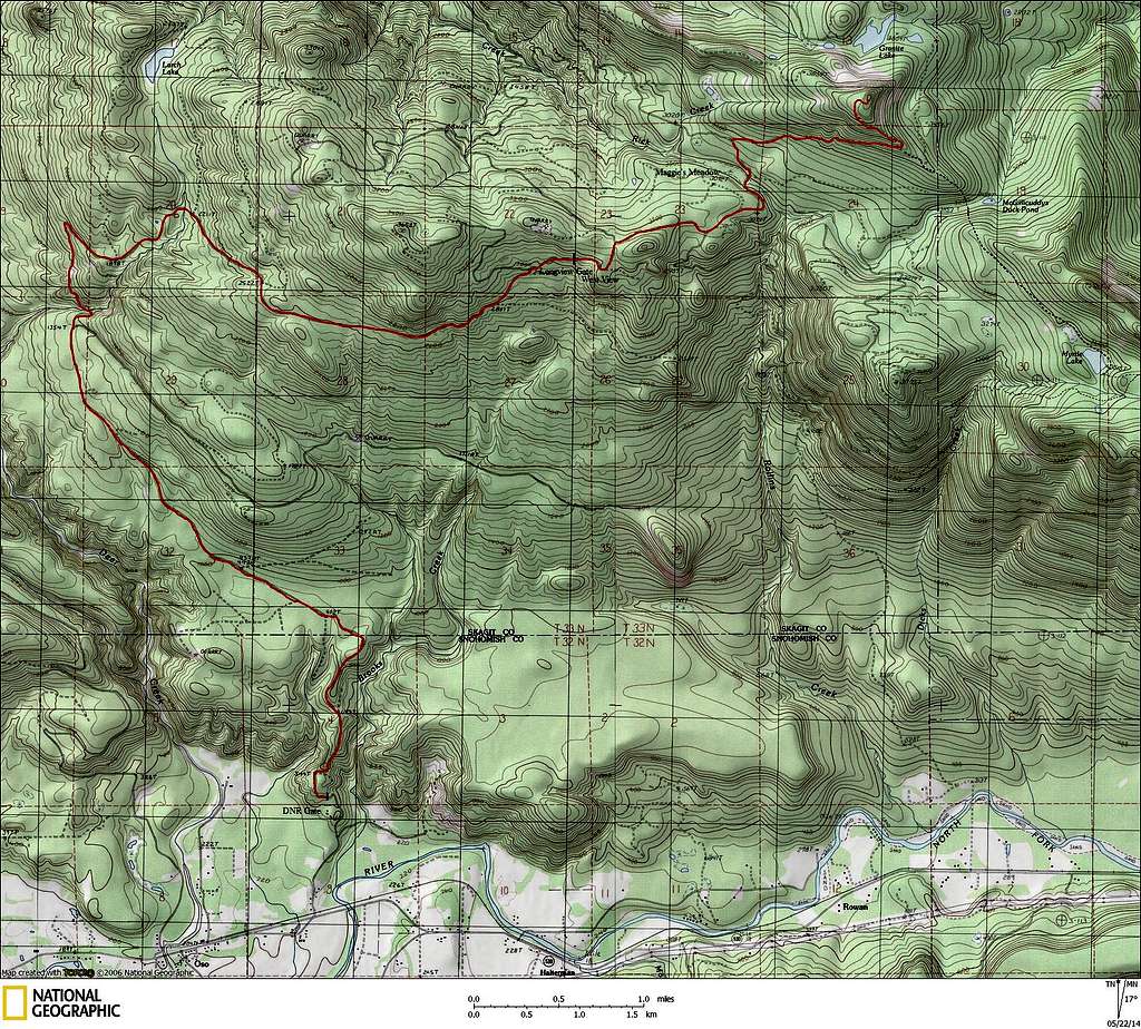 McGillicuddys Peak route map