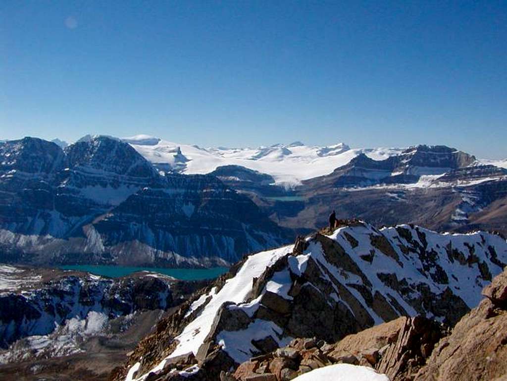 Cirque Peak with Bow Lake and...