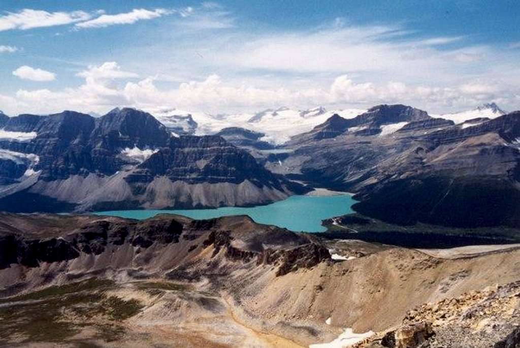 Bow Lake from Cirque Peak