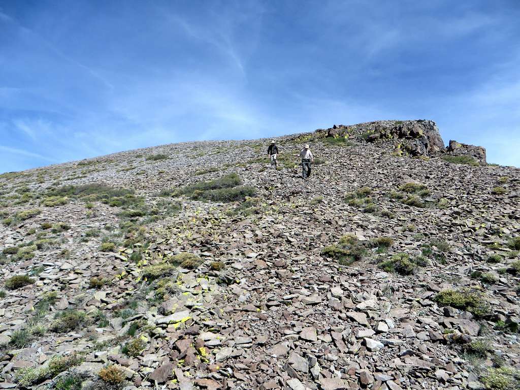 Descending from the summit