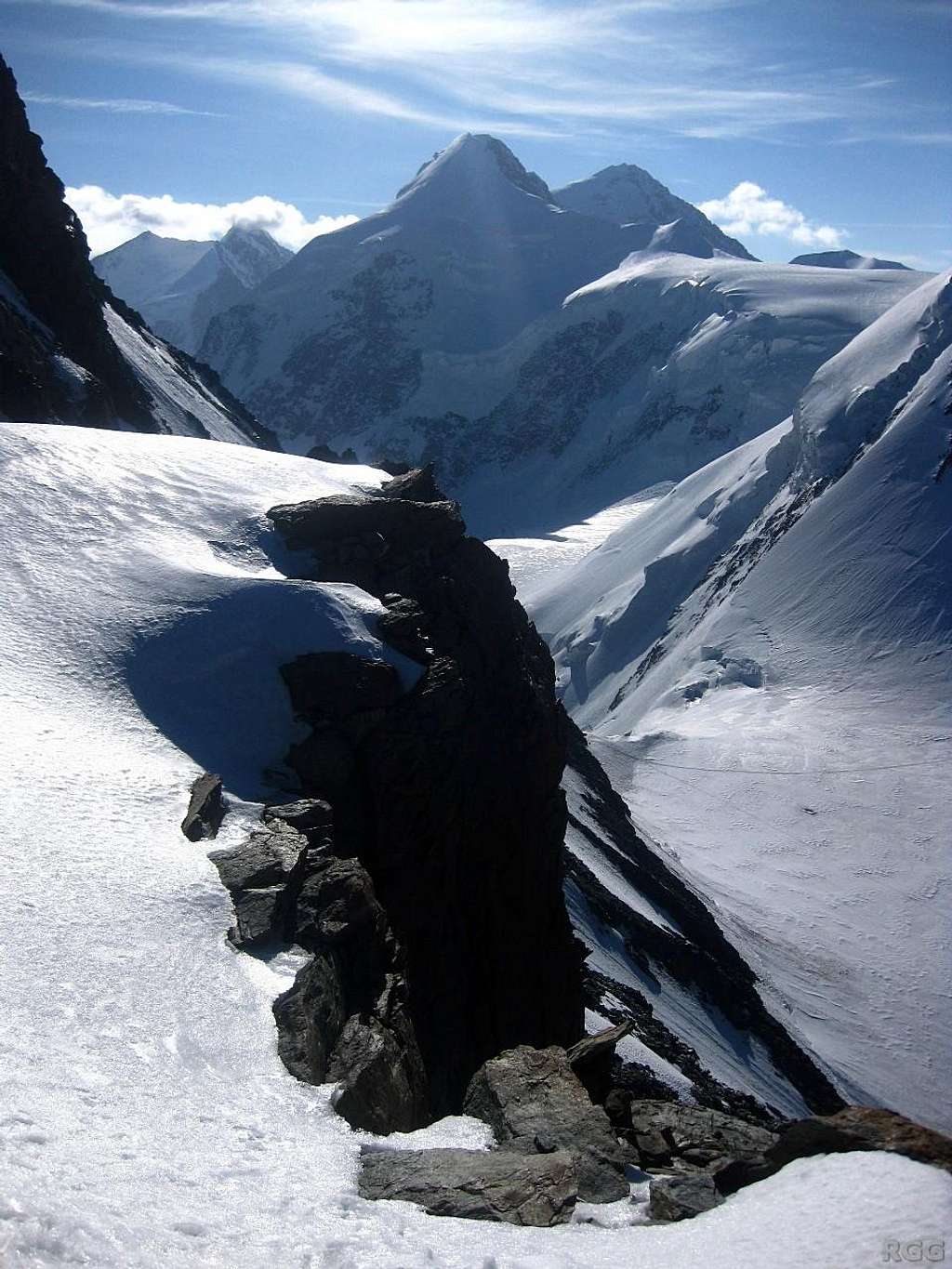 Lyskamm from the Pollux summit ridge