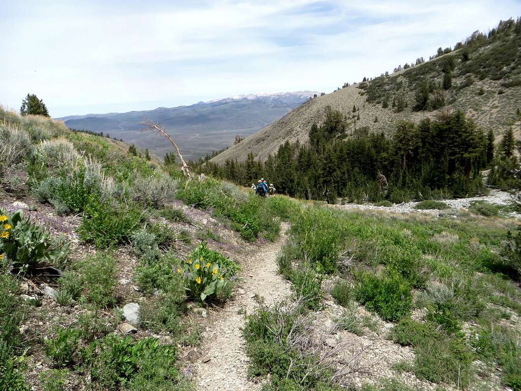 Descending back from Emma Lake towards the parking area at Stockade Flat
