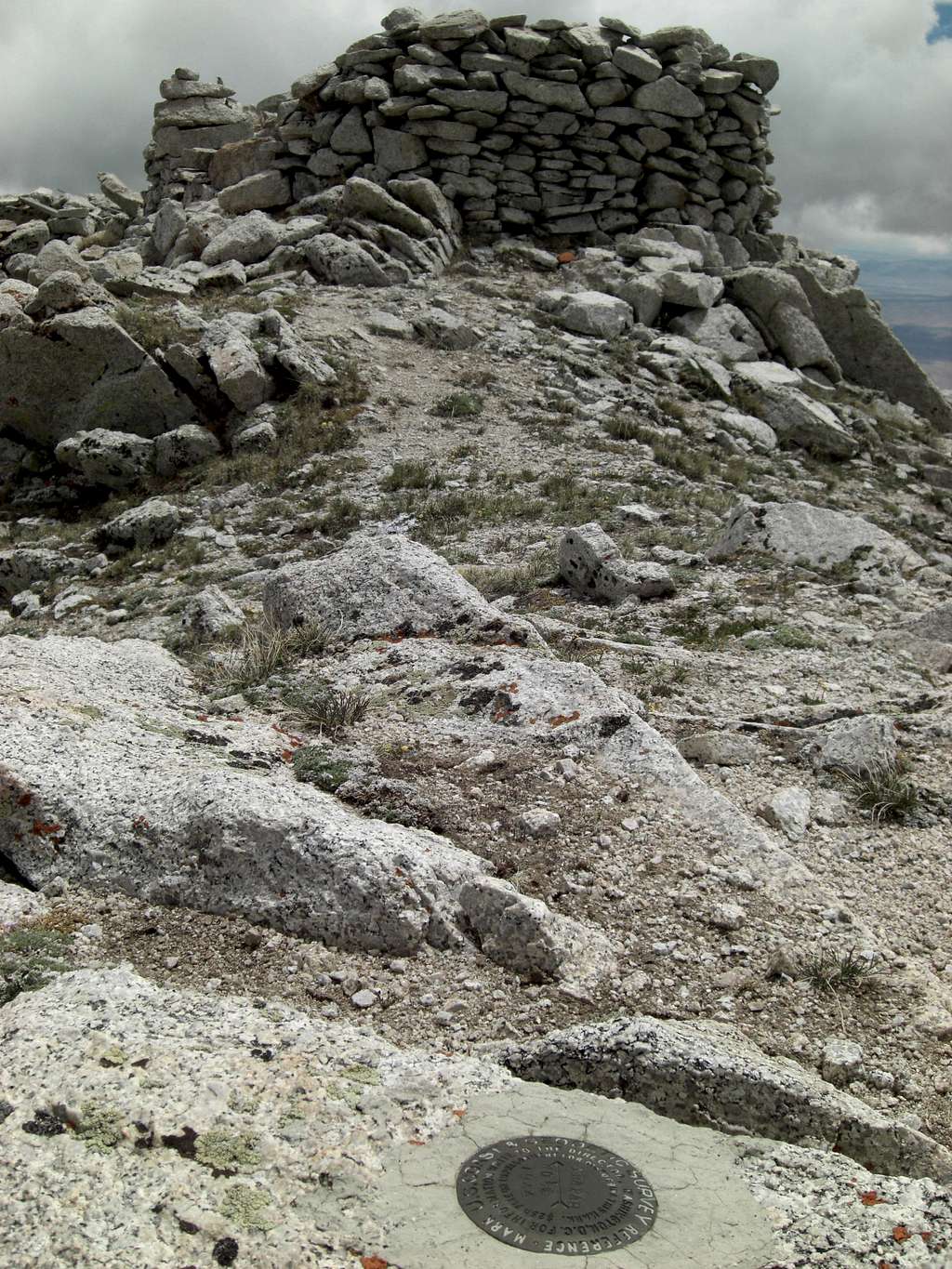 Ibapah Peak Reference Pointing to Summit Cairn