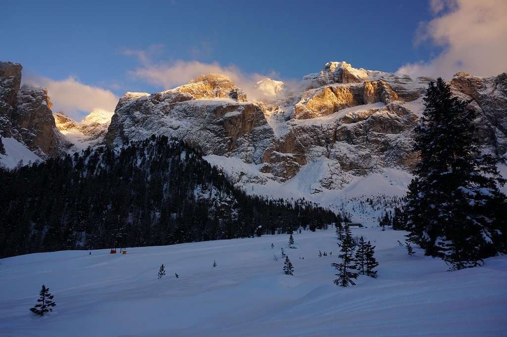 Sella Group West Face at Sunset