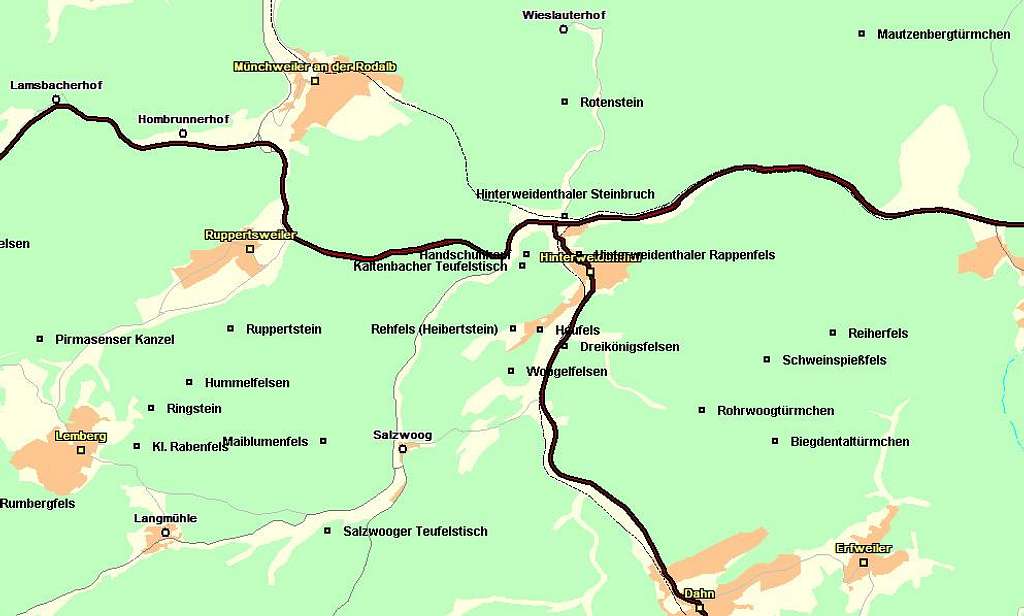 Map of the Hinterweidenthal...