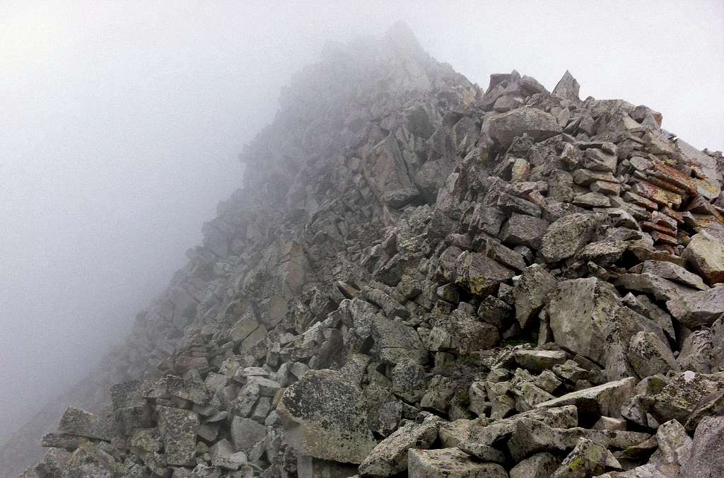 Up the misty ridge
