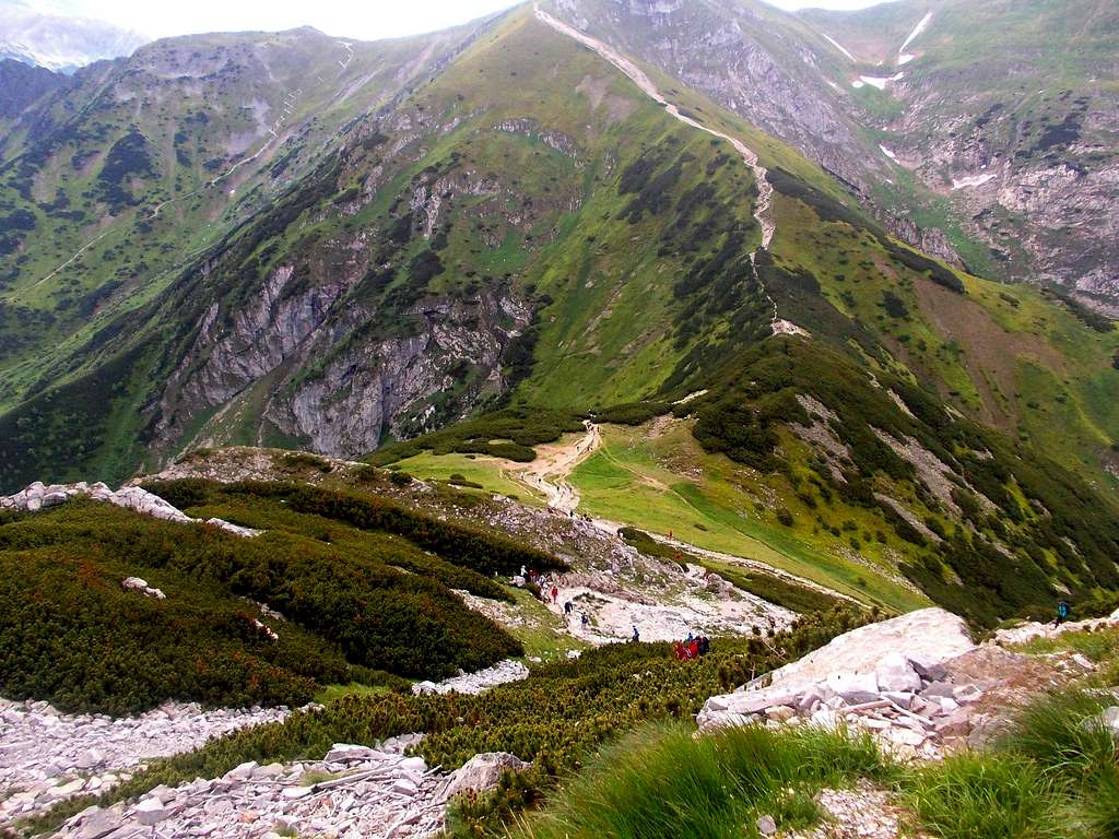 View from the trail leading to the top of Mount Giewont
