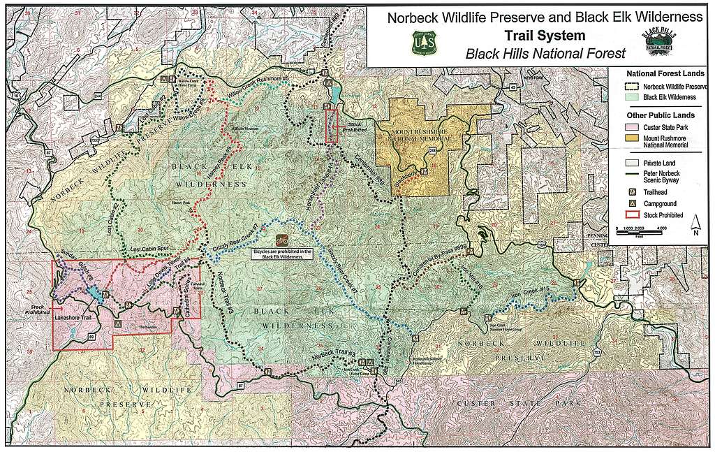 Black Elk Wilderness Map