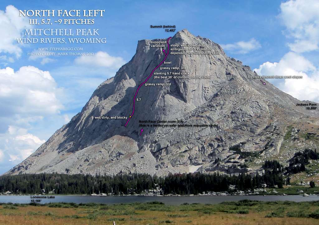Mitchell North Face Left Route Overlay
