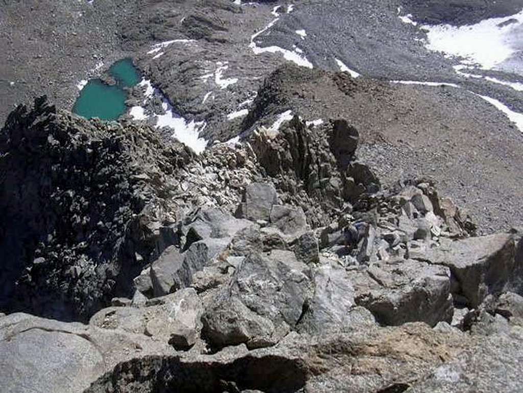 Looking down the E Arete of Mt Winchell