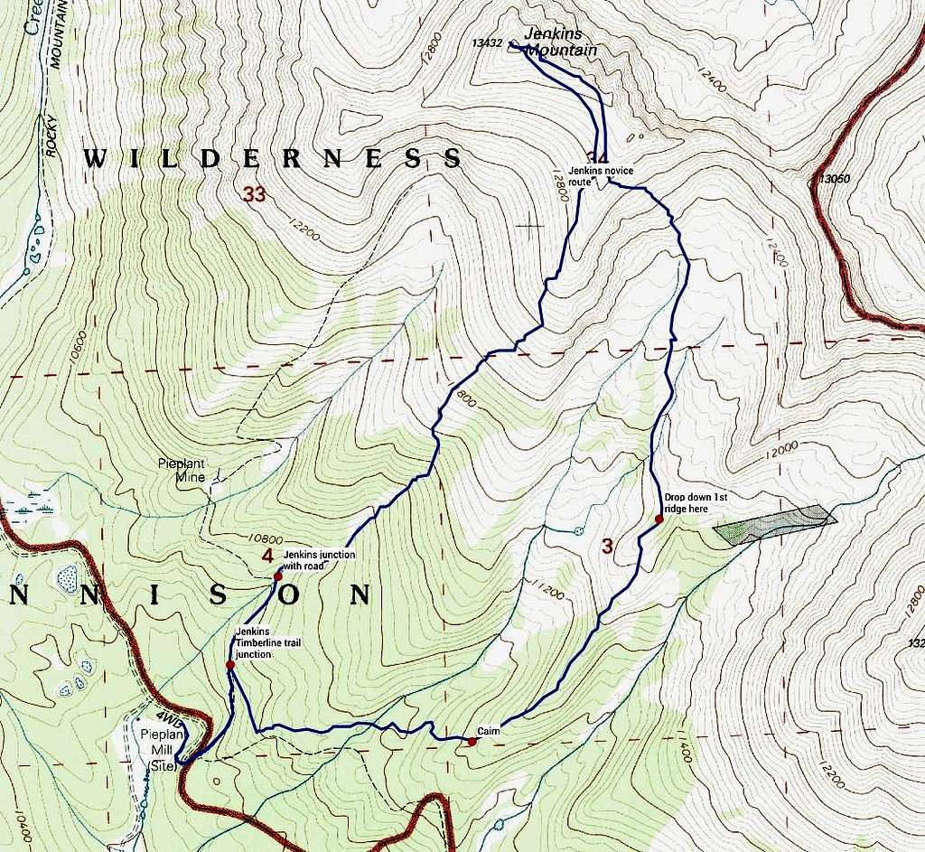 Jenkins novice route map