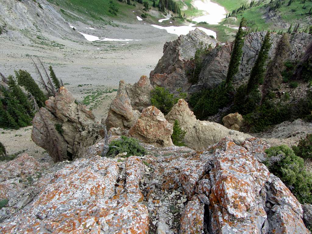 Steep terrain below Provo Ridge