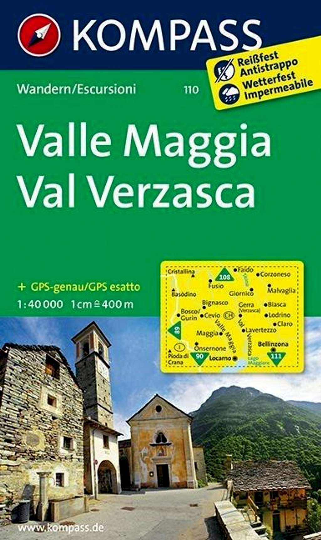 Kompass 110 Valle Verzasca Valle Maggia