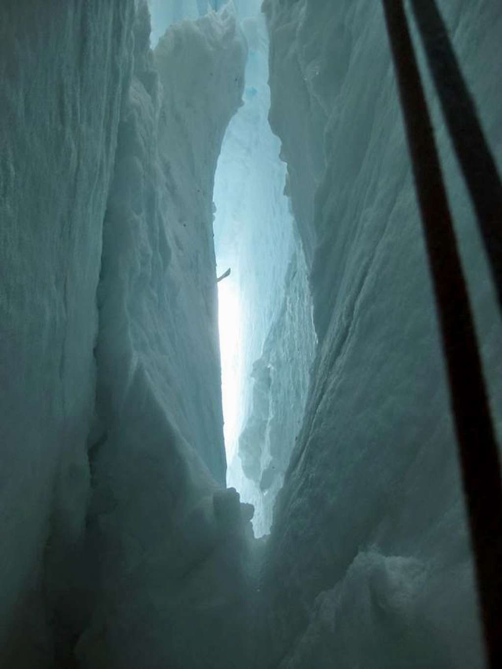 Inside a crevasse