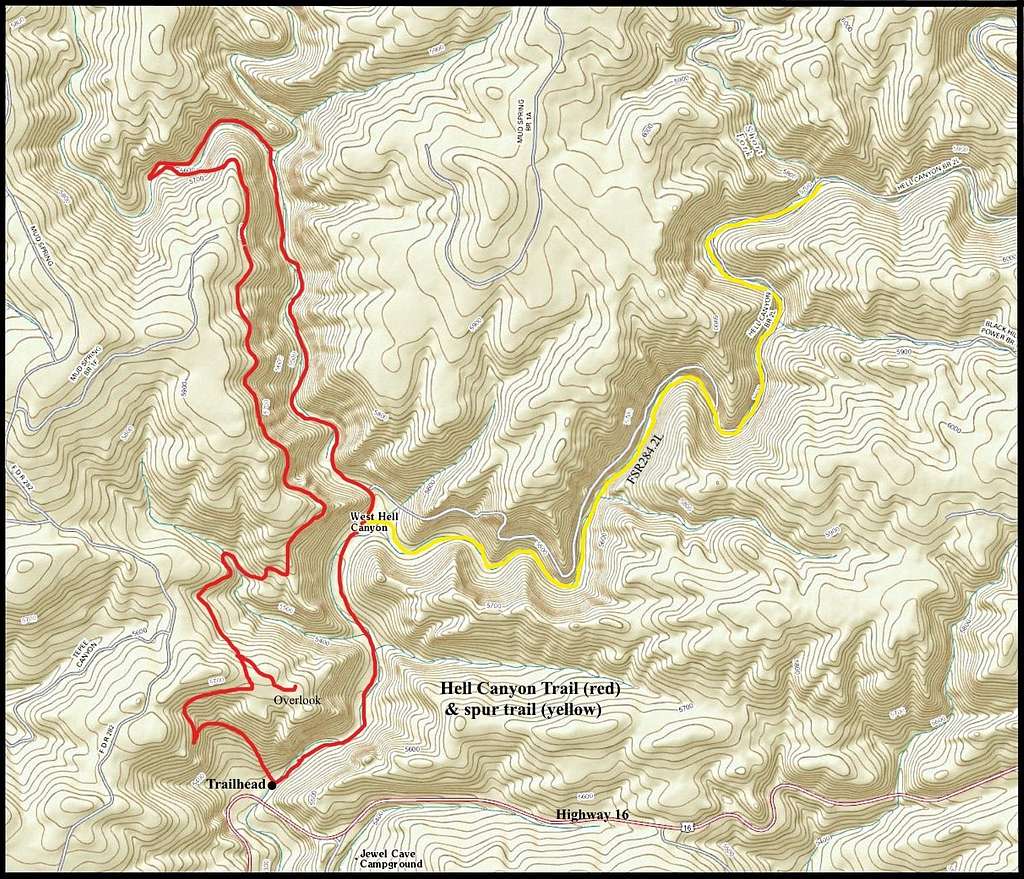 Hell Canyon Trail Route