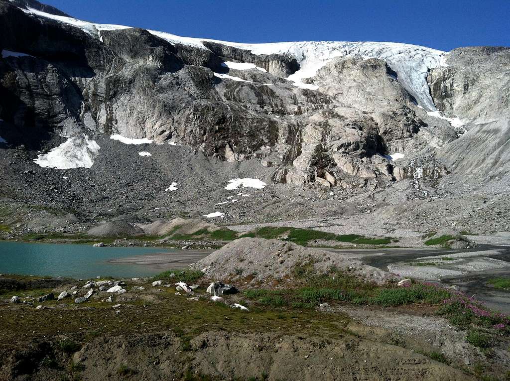 Ouzel Lake and the Redoubt Glacier