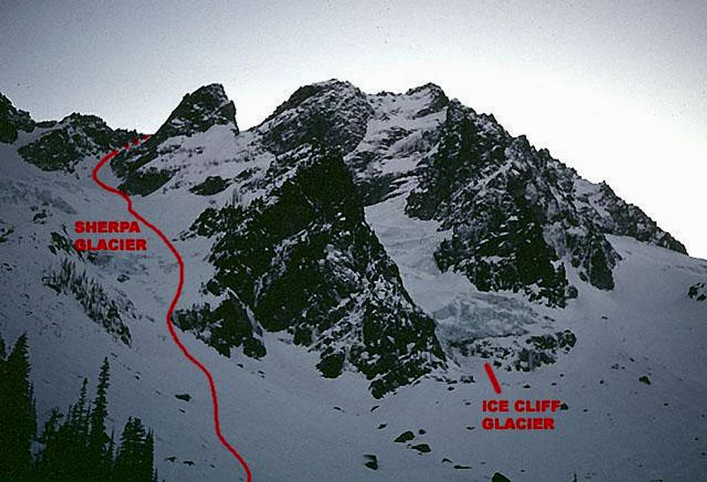 Sherpa and Ice Cliff Glaciers