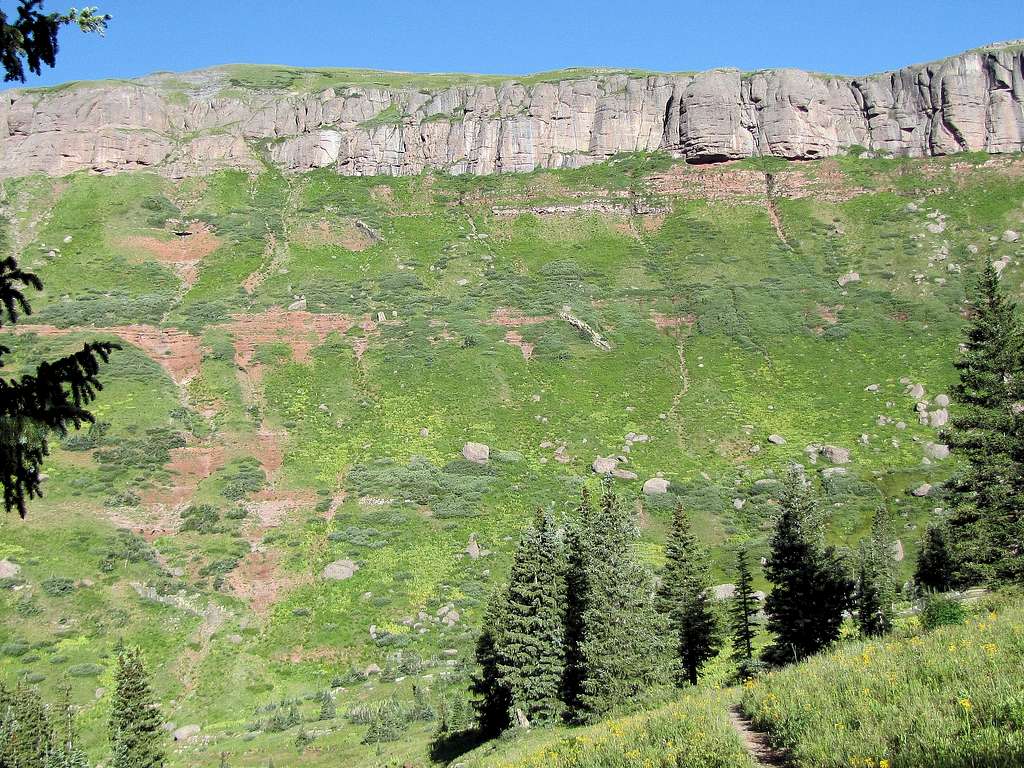 Cliffs below Peak 12601 ft
