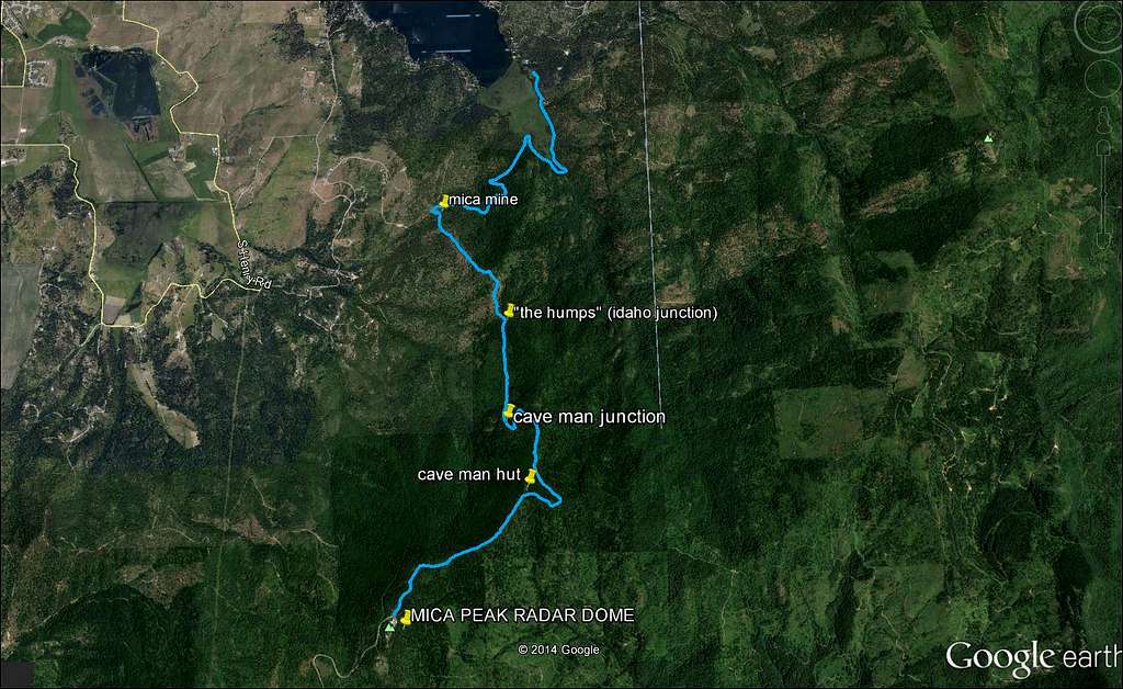 Mica Peak route from liberty lake