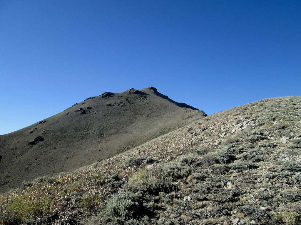 The summit as seen from the ridgeline