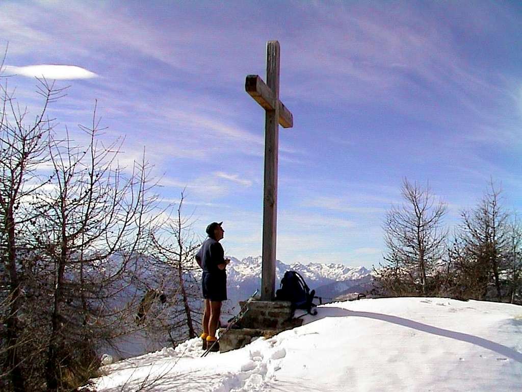 Croix de Fana Admiring the high Summit Cross 2002