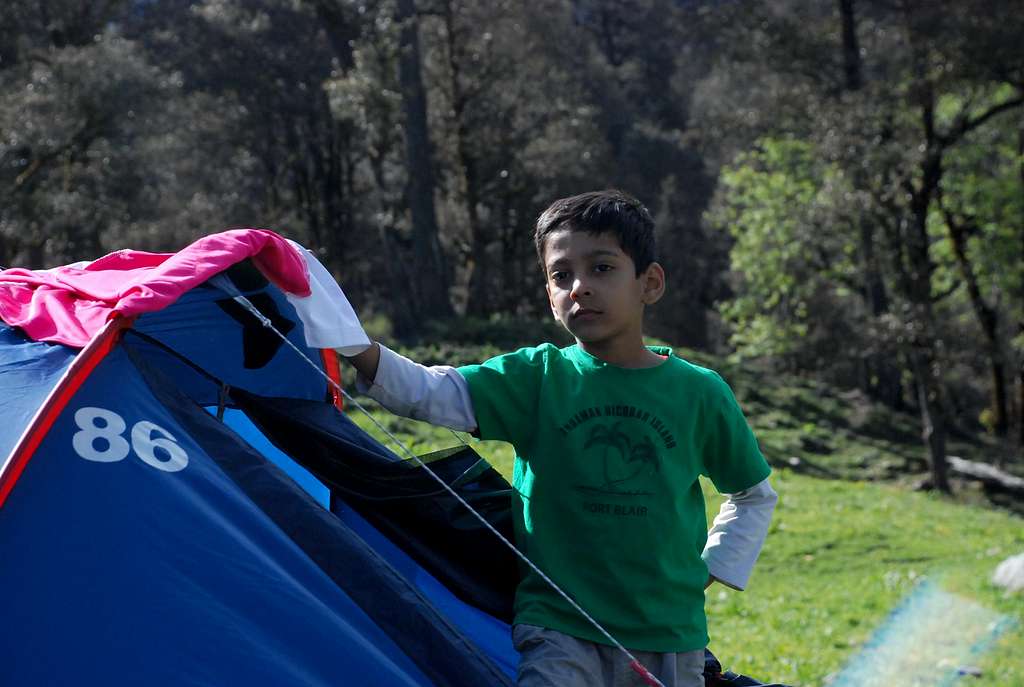 Arjun Posing near his tent!