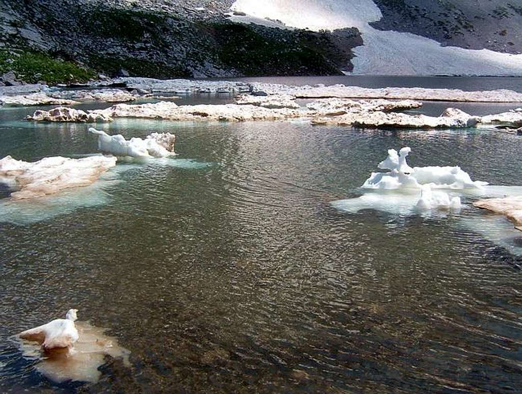 Glaciers in big glacier lake,...