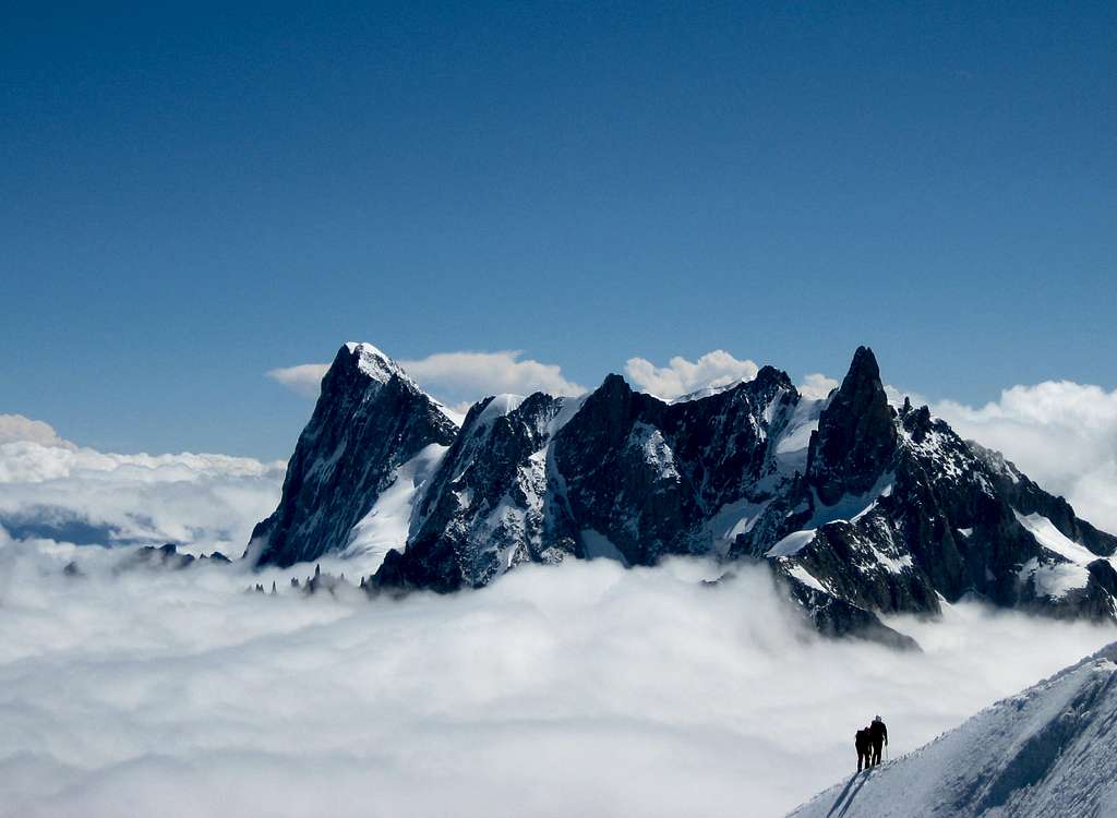 View of Rochefort Ridge from Aiguille du Midi