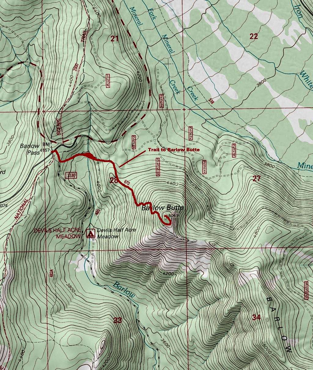 Barlow Butte Trail Map