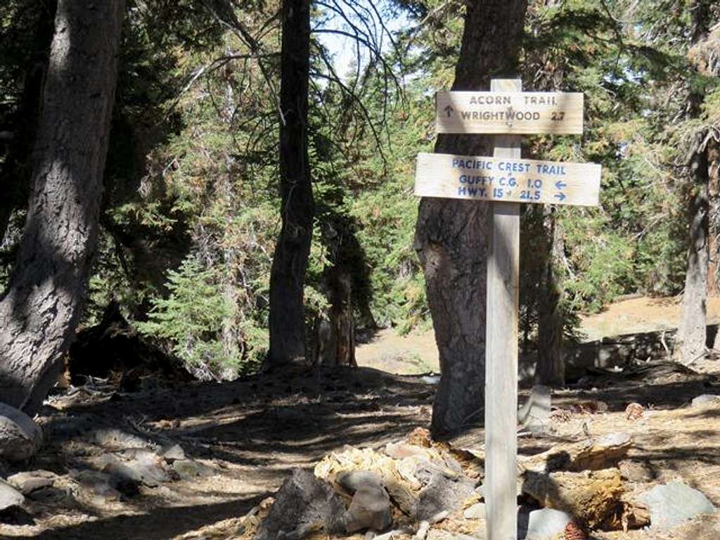 Sign at the top of the trail
