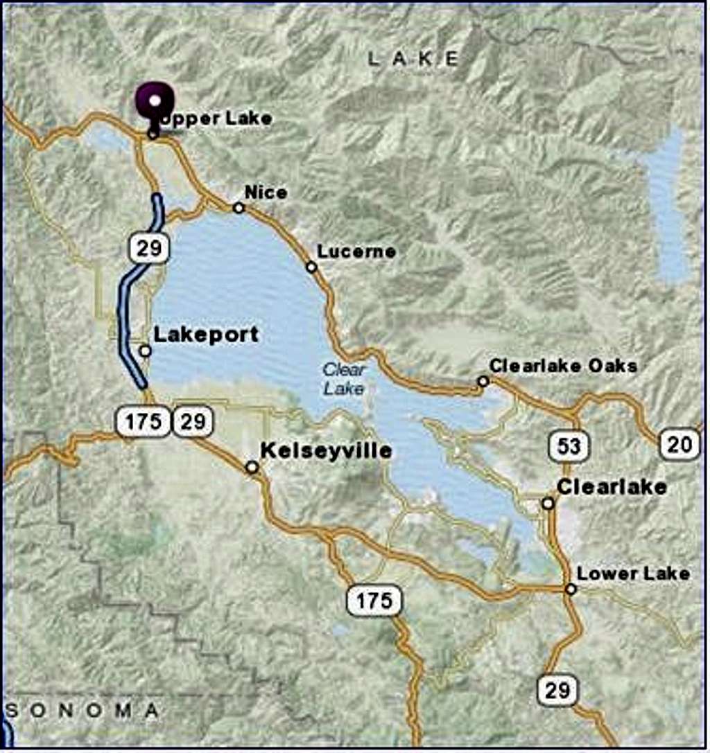 Map of Clear Lake  area