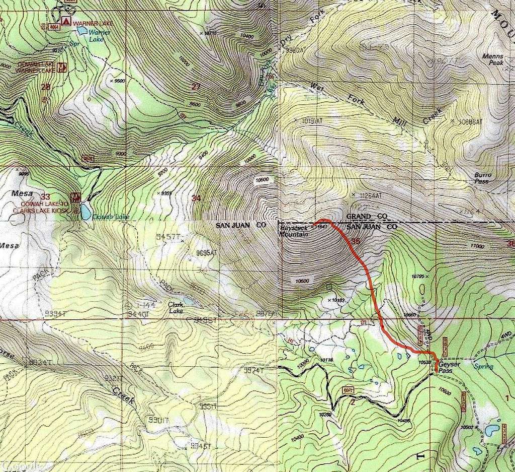 Haystack Mountain Map