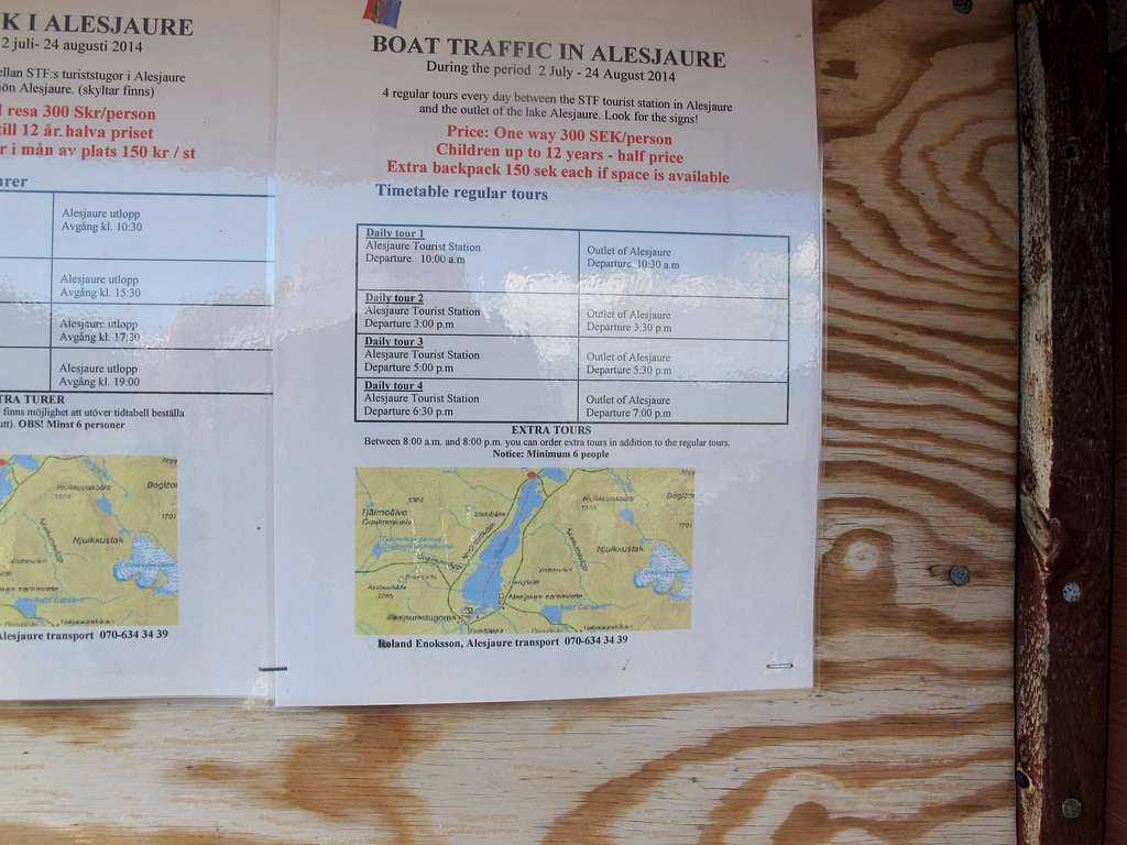 Alesjaure boat schedule
