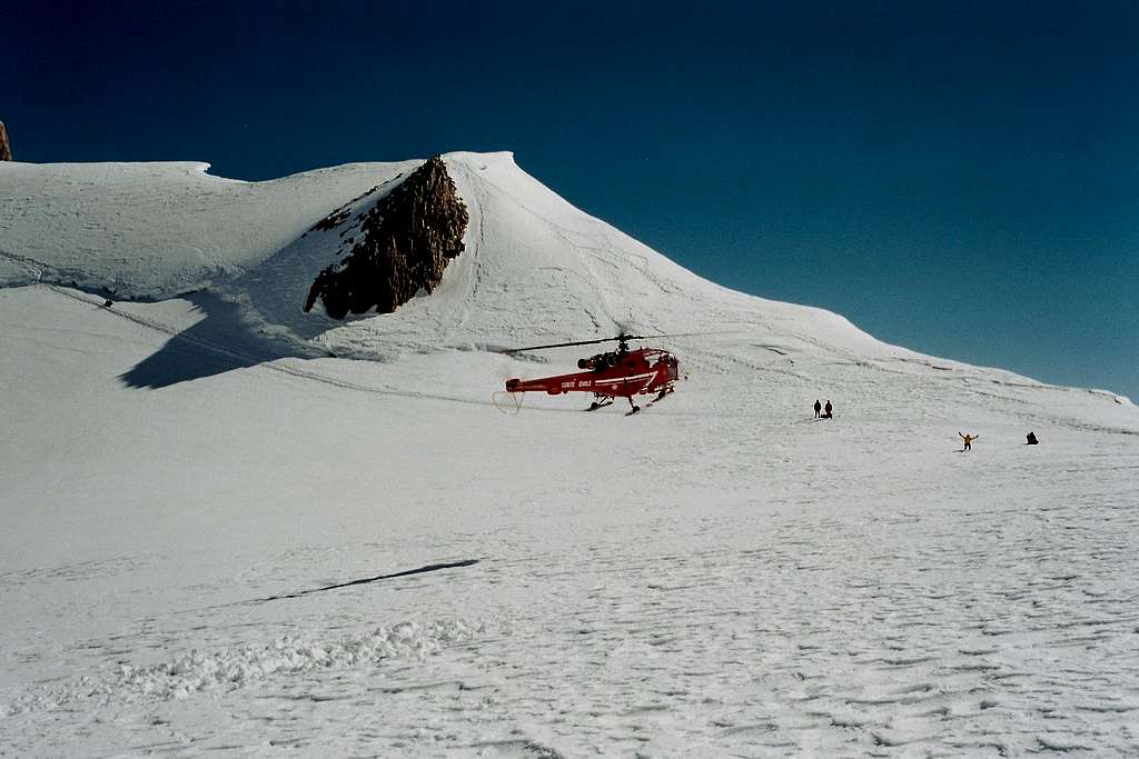 The mountainguide is giving a signal