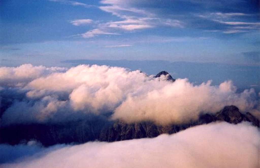 Lomnica Peak over the clouds...
