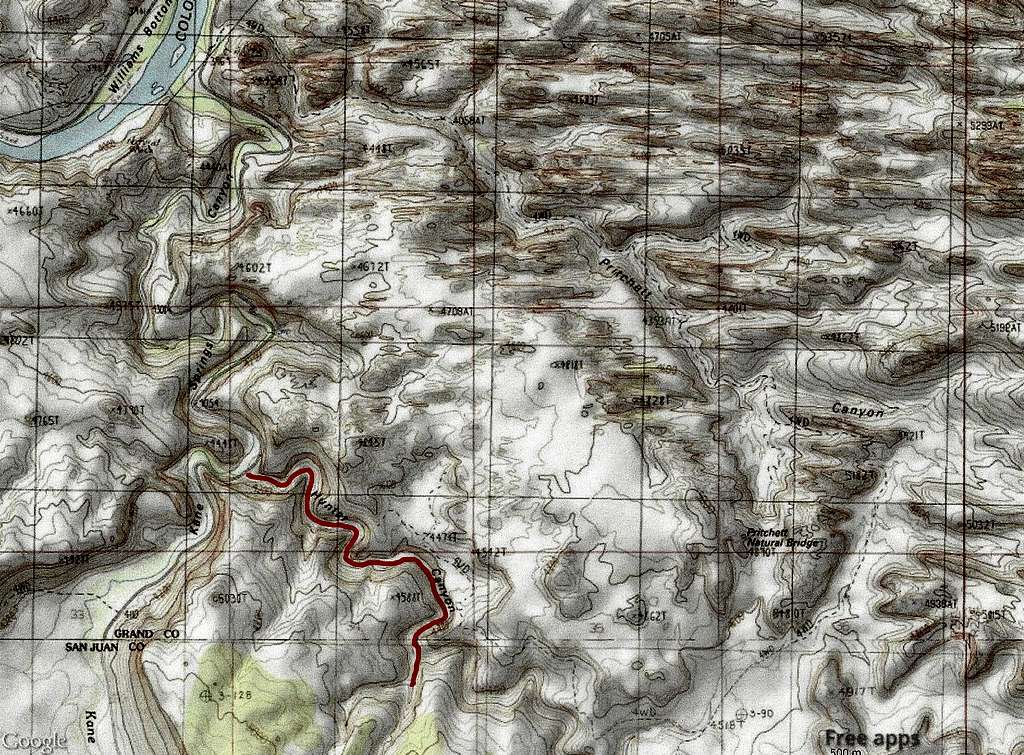 Map of Hunter Canyon hike