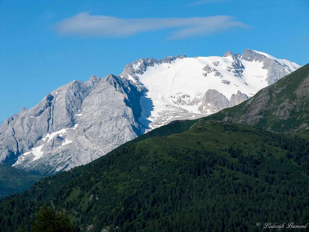 Marmolada (3345m) as seen from Cristallo