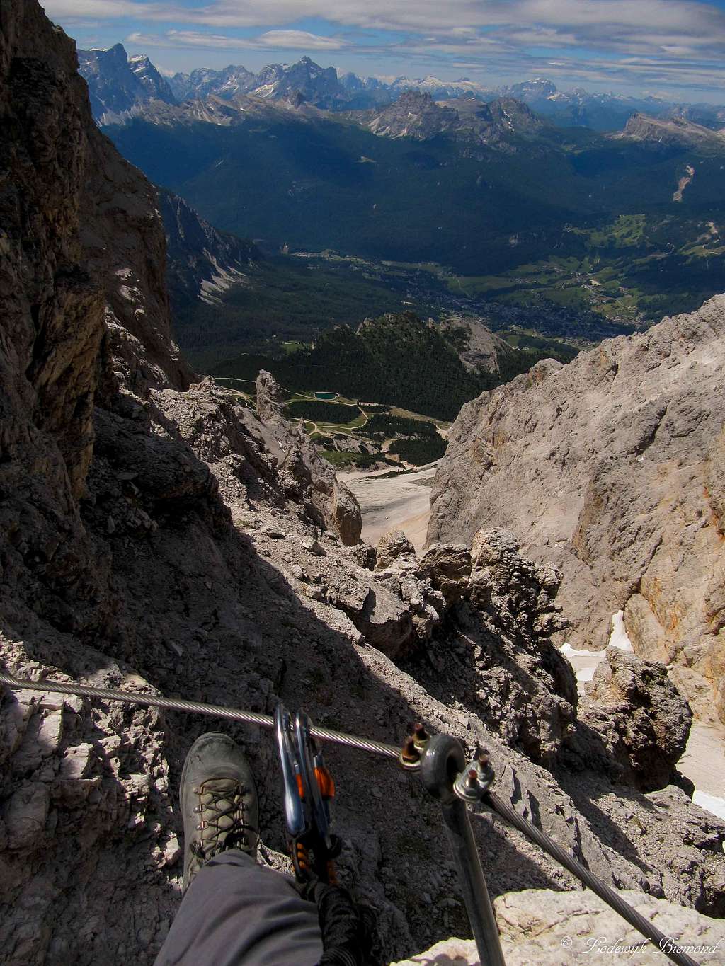 View towards Cortina from the Ferrata