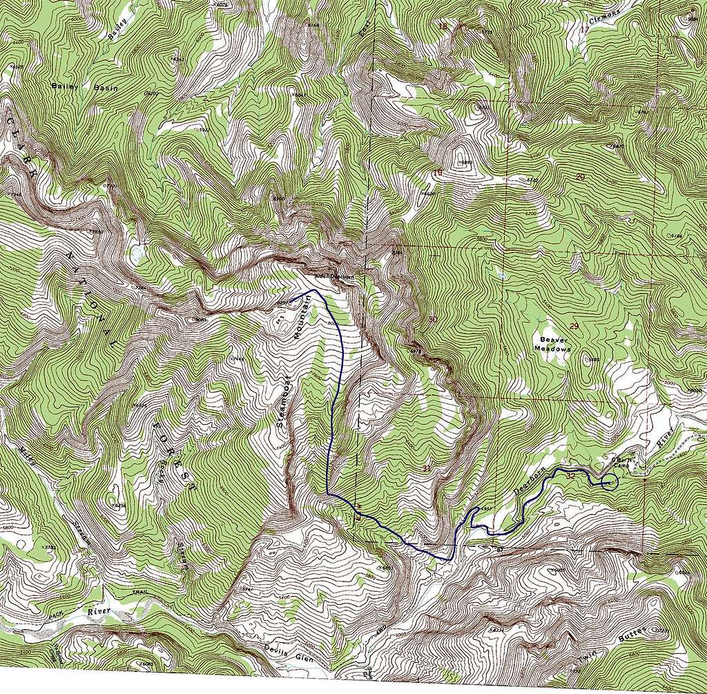 Steamboat Mountain Route Map